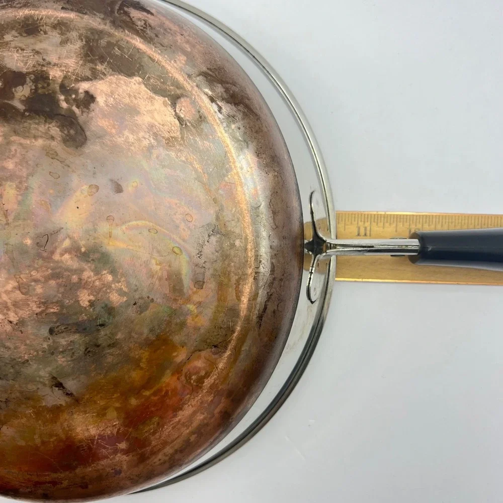 Revere Ware Frying Pan 10 in Copper‎ Bottom 1801 Made in USA Vtg Skillet No Lid